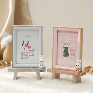 Bunny Decor Photo Frame (Cute Wooden Stand Frame)