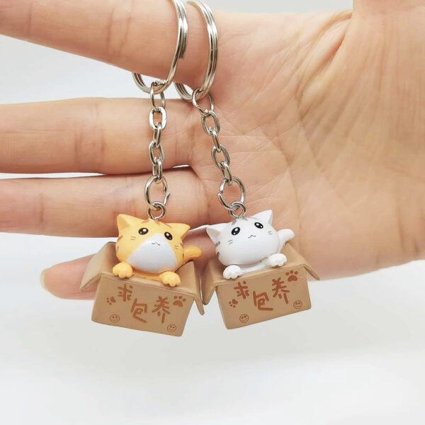 Creative Cartoon Kitten Keychain Pendant - PVC Cat Bag Pendant - Image 4