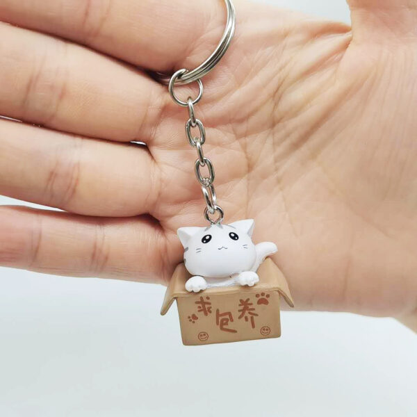 Creative Cartoon Kitten Keychain Pendant - PVC Cat Bag Pendant - Image 5