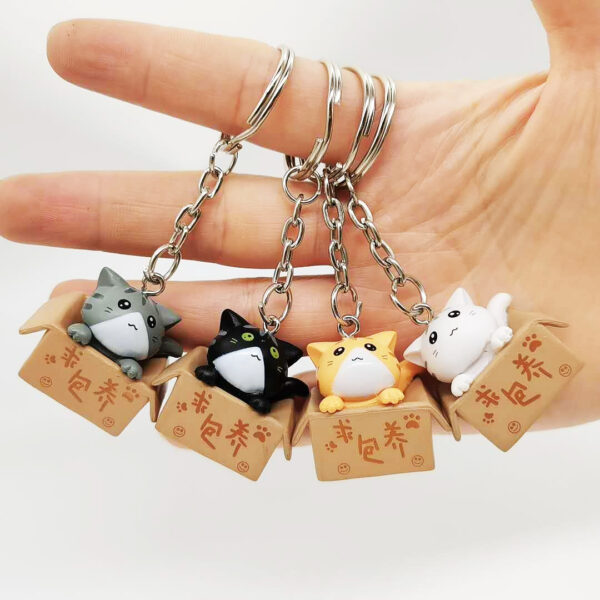 Creative Cartoon Kitten Keychain Pendant - PVC Cat Bag Pendant - Image 7