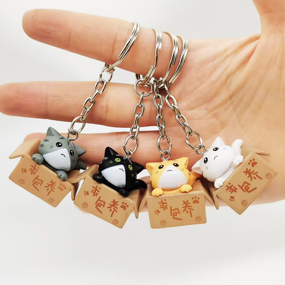 Creative Cartoon Kitten Keychain Pendant - PVC Cat Bag Pendant - Image 7