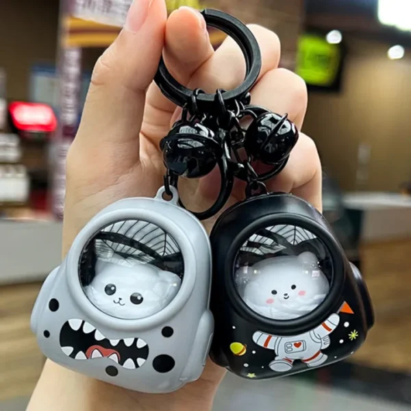 Cat Bag Key Ring (Cute 3D Cat Keychain with Light) - Image 3