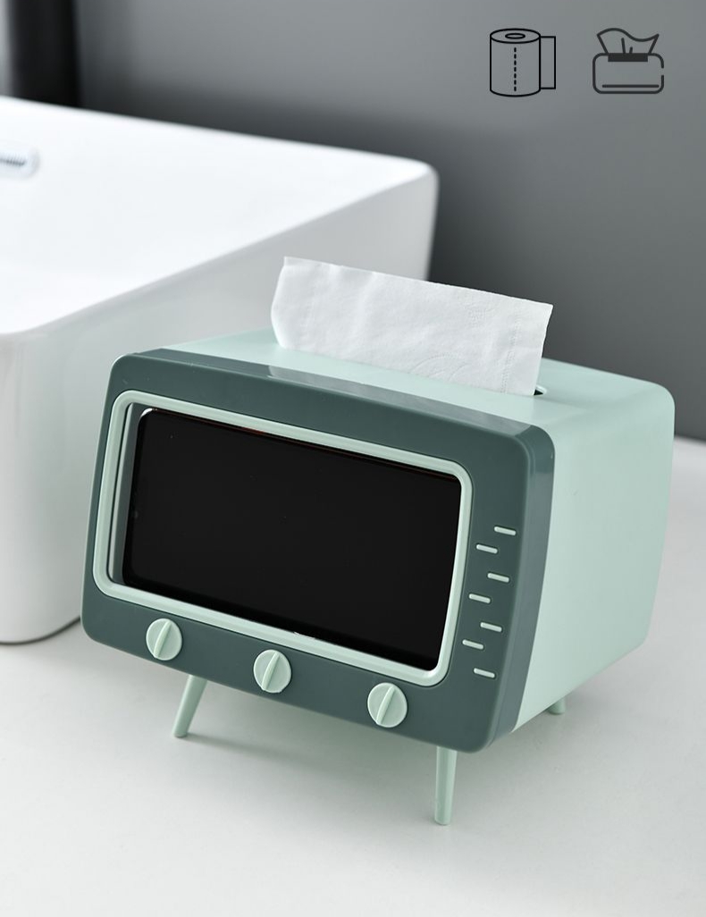 Aesthetic multinational Tv Shape Tissue Box Phone Holder - Image 5