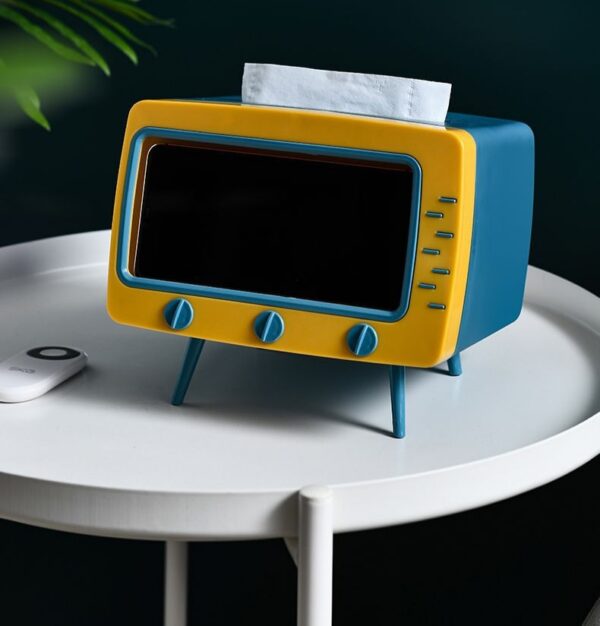 Aesthetic multinational Tv Shape Tissue Box Phone Holder - Image 4