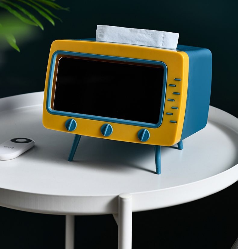 Aesthetic multinational Tv Shape Tissue Box Phone Holder - Image 4