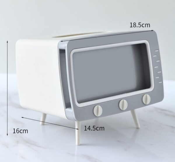 Aesthetic multinational Tv Shape Tissue Box Phone Holder - Image 6
