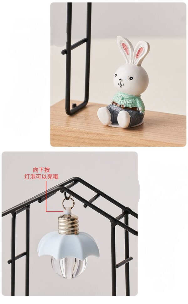 Photo Frame with Night Lamp & Bunny Decor - Image 6
