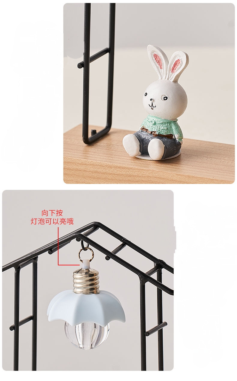 Photo Frame with Night Lamp & Bunny Decor - Image 6
