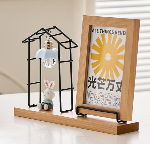 Photo Frame with Night Lamp & Bunny Decor - Image 2