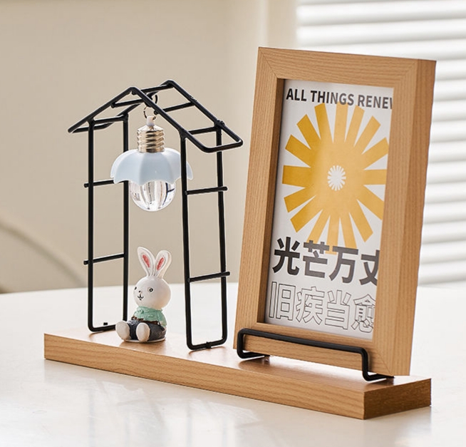 Photo Frame with Night Lamp & Bunny Decor - Image 2