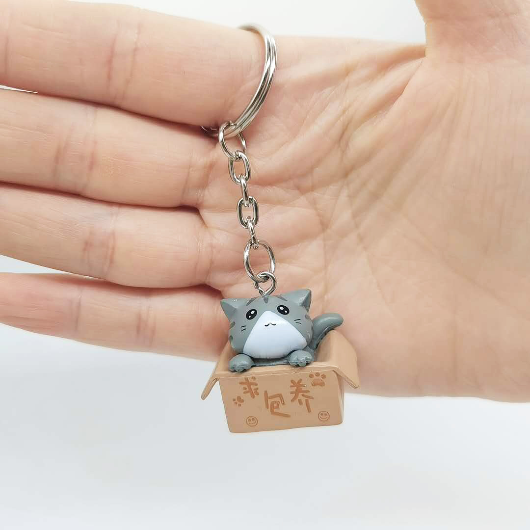 Creative Cartoon Kitten Keychain Pendant - PVC Cat Bag Pendant - Image 3