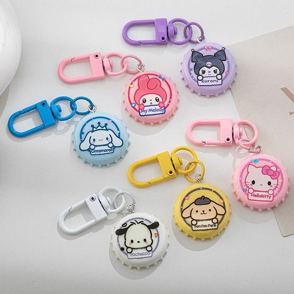 Cartoon Bottle Cap Key Ring (Set of 6 Variants) - Image 3