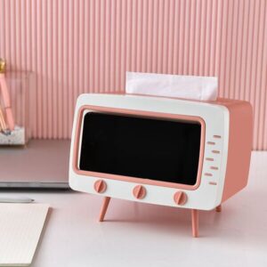 Aesthetic multinational Tv Shape Tissue Box Phone Holder