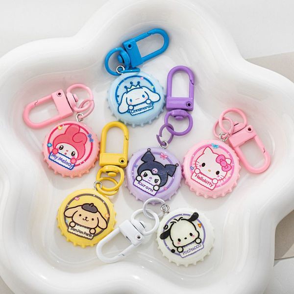 Cartoon Bottle Cap Key Ring (Set of 6 Variants) - Image 5