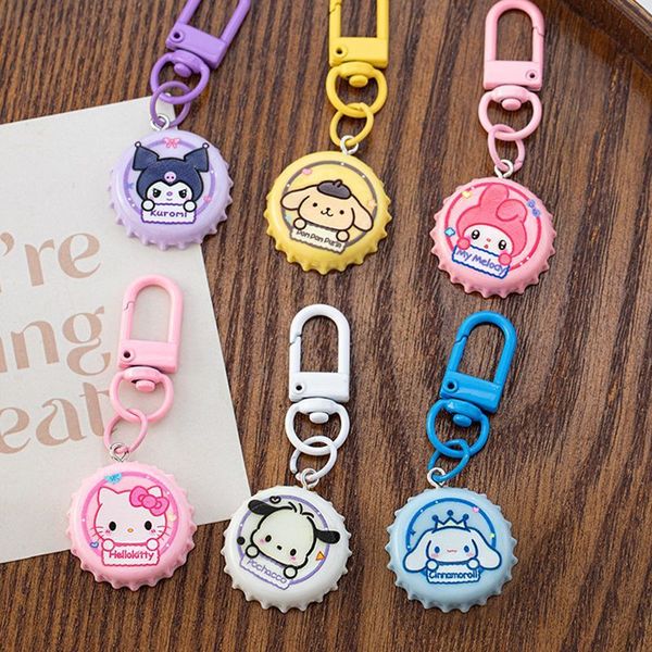 Cartoon Bottle Cap Key Ring (Set of 6 Variants) - Image 2