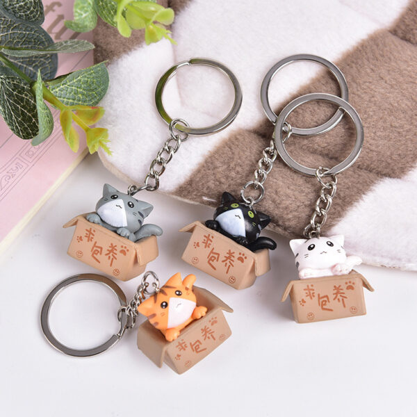 Creative Cartoon Kitten Keychain Pendant - PVC Cat Bag Pendant - Image 2